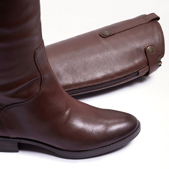 SAM EDELMAN Penny Tall Brown Leather Riding Boots 7.5 - Picture 3 of 16